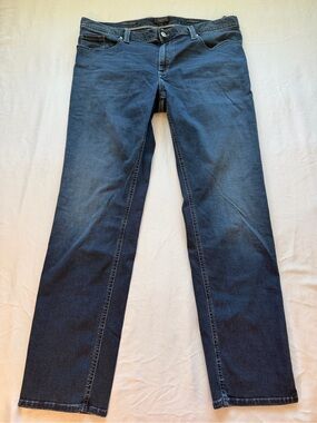 Men's Alberto Premium Straight Leg Jeans in Dark Blue